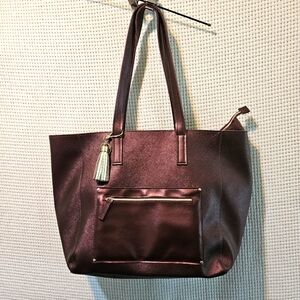 Bath And Body Works Wine Red Large Felt Lined Tote Bag